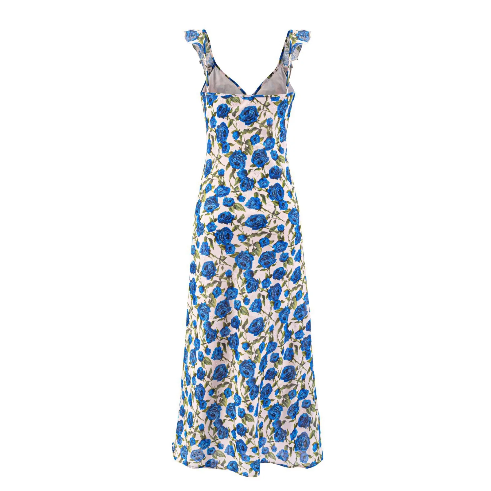 Damen Maxikleid mit floralem Design und verstellbaren Spaghetti-Trägern R&B - Image 6
