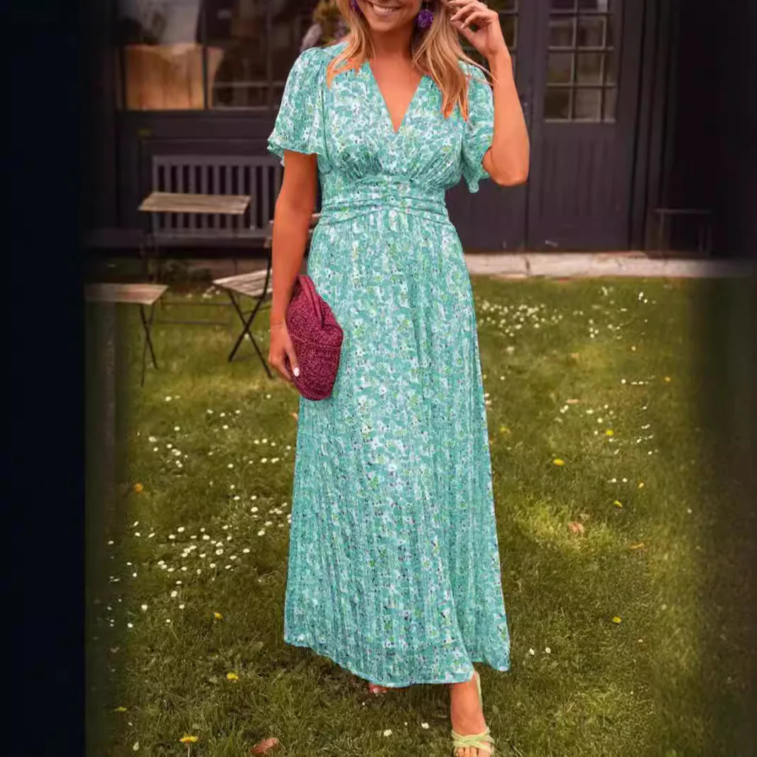 Damen Maxikleid mit floralem Muster und raffinierten Ärmeln R&B - Image 6