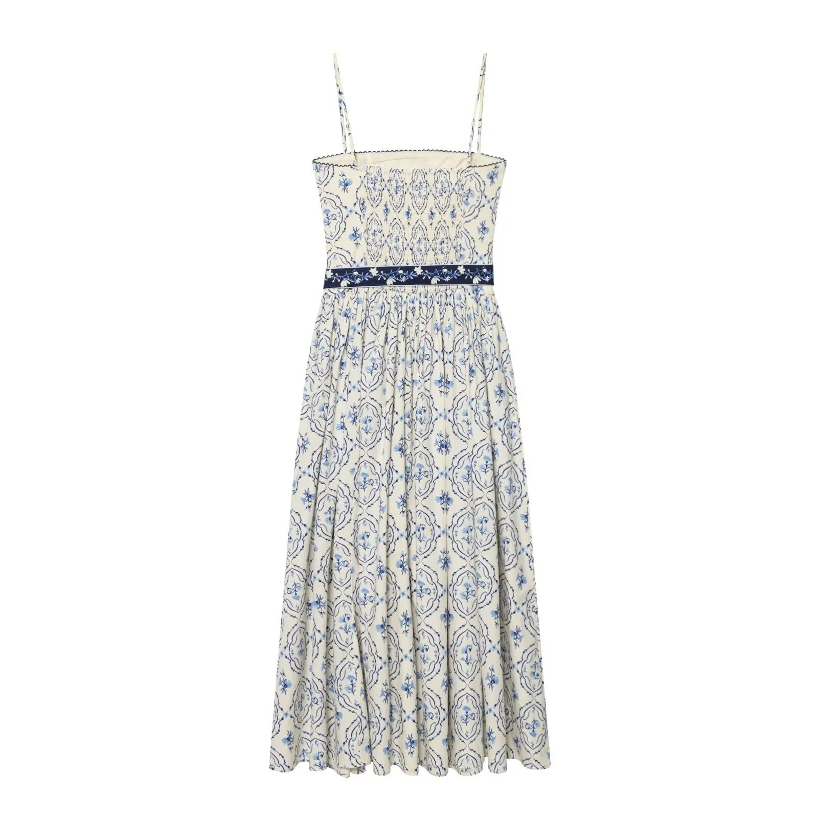 Damen Maxikleid mit floralem Muster und verstellbaren Spaghetti-Trägern R&B - Image 2