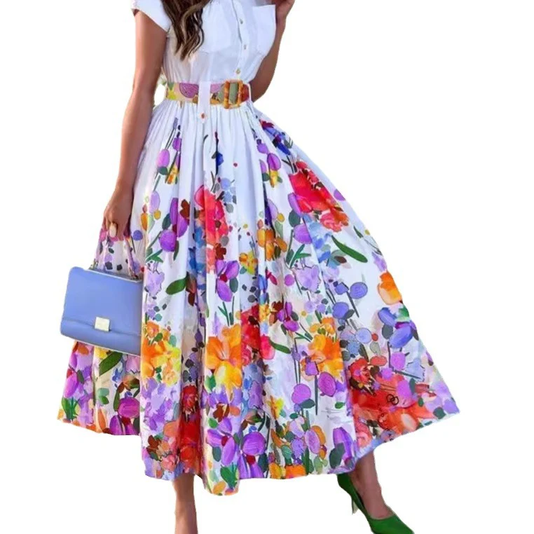 Damen Maxikleid mit floralem Print und femininer Silhouette R&B - Image 5