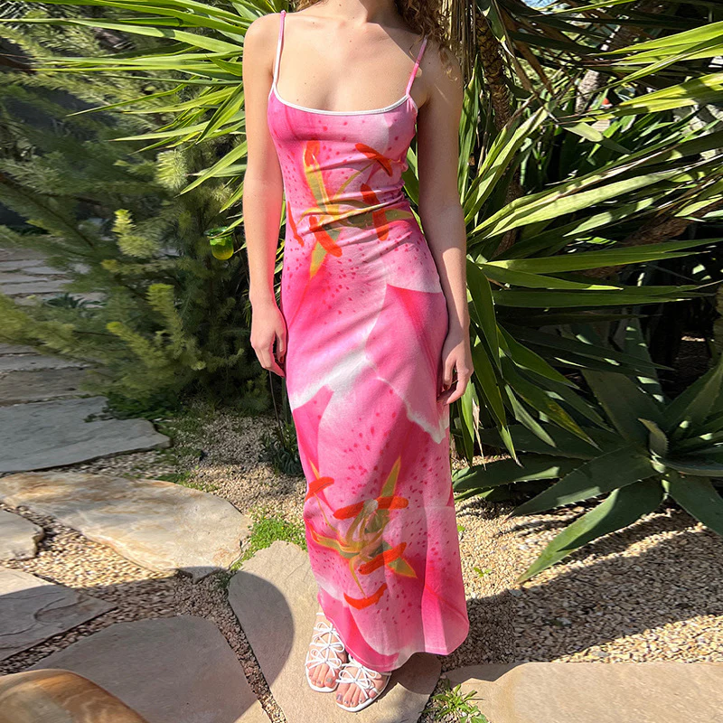 Damen Maxikleid mit floralem Print und verstellbaren Spaghettiträgern R&B - Image 6
