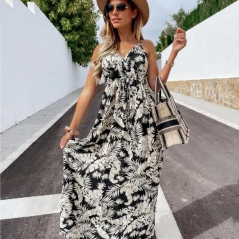 Damen Maxikleid mit floralem Wickel-Design und verstellbarem Bund R&B - Image 8