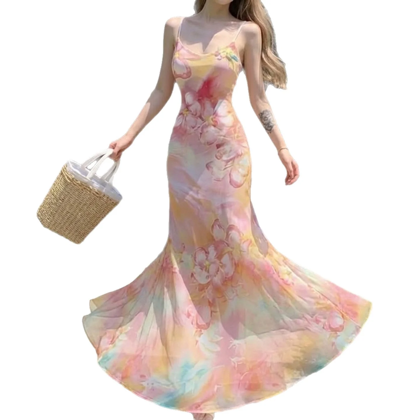 Damen Maxikleid mit floralen Akzenten und raffiniertem Schnitt R&B - Image 5