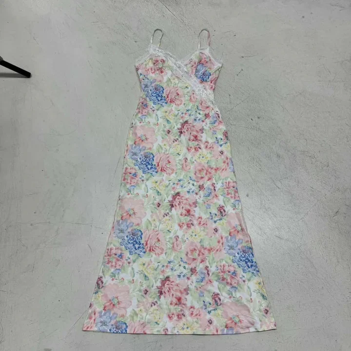 Damen Maxikleid mit floralen Akzenten und Spitzenbesatz Heidi-Mode - Image 7