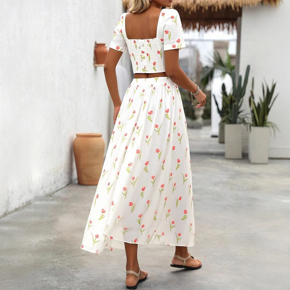 Damen Maxikleid mit floralen Akzenten und taillierter Silhouette R&B - Image 4