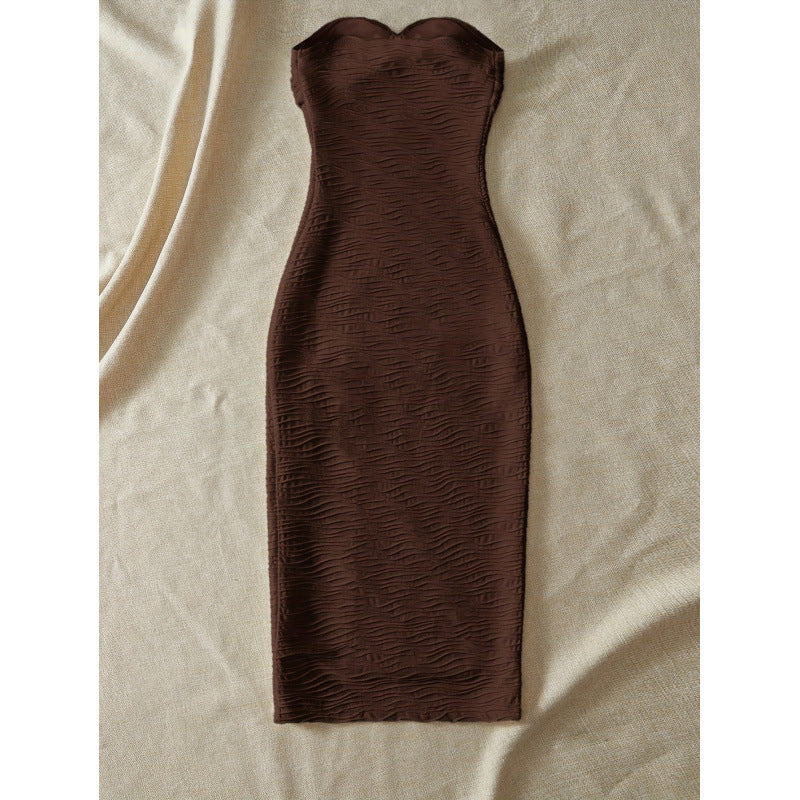 Damen Maxikleid mit gerafftem Design und seitlichem Schlitz R&B - Image 2