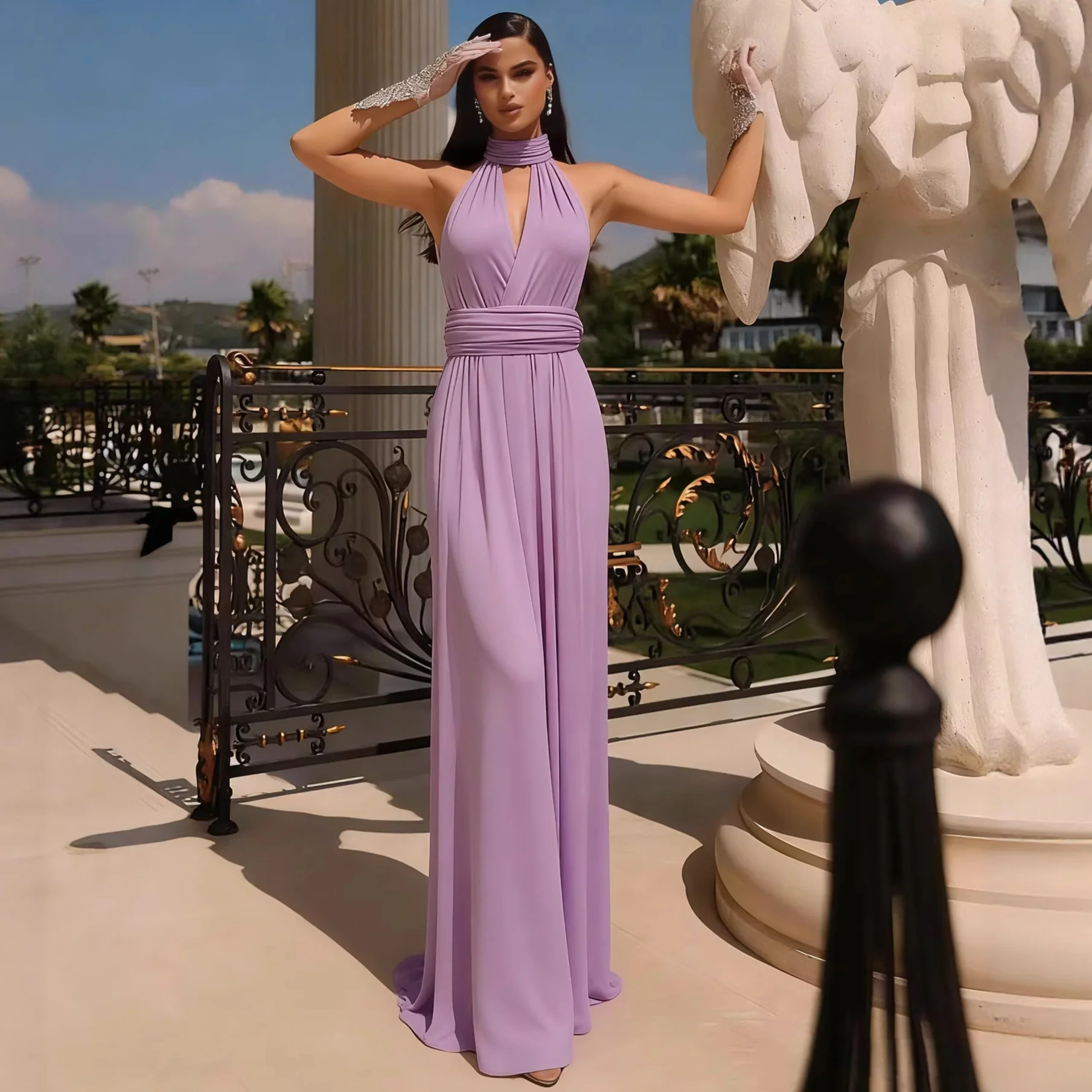 Damen Maxikleid mit hochwertigem Wickeldesign R&B - Image 3