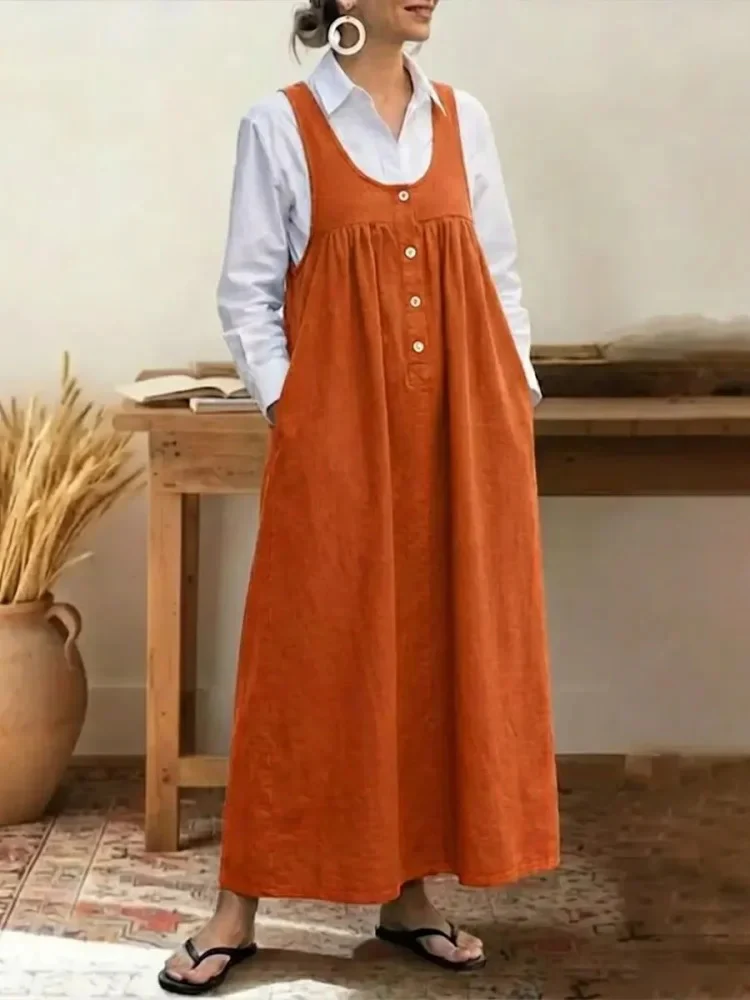 Damen Maxikleid mit Knopf- und Taschen-Details R&B - Image 9