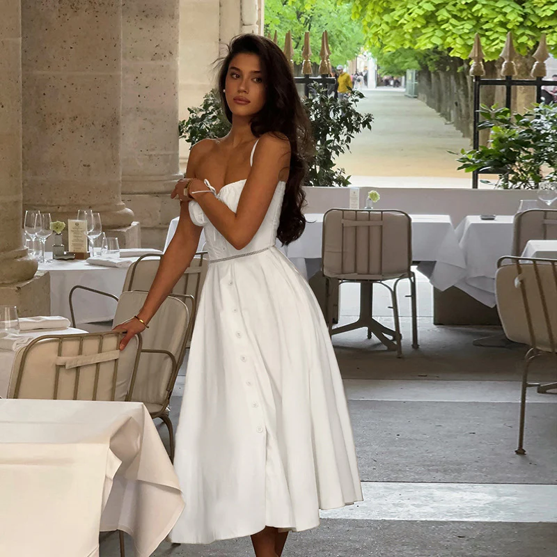 Damen Maxikleid mit Knopfverschluss und eleganter Raffung R&B - Image 4