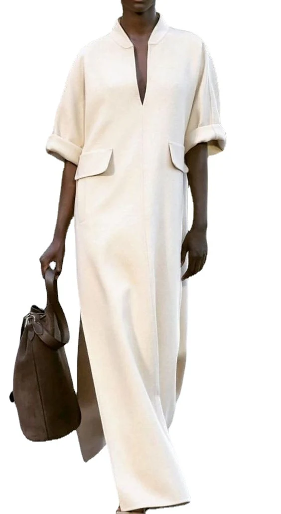 Damen Maxikleid mit lässigem Kimono-Schnitt und seitlichen Taschen R&B - Image 5