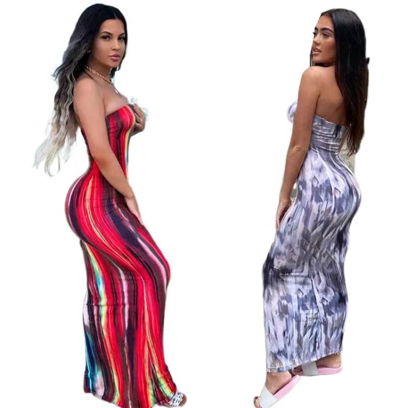 Damen Maxikleid mit modernem abstraktem Design und fließendem Schnitt R&B - Image 10