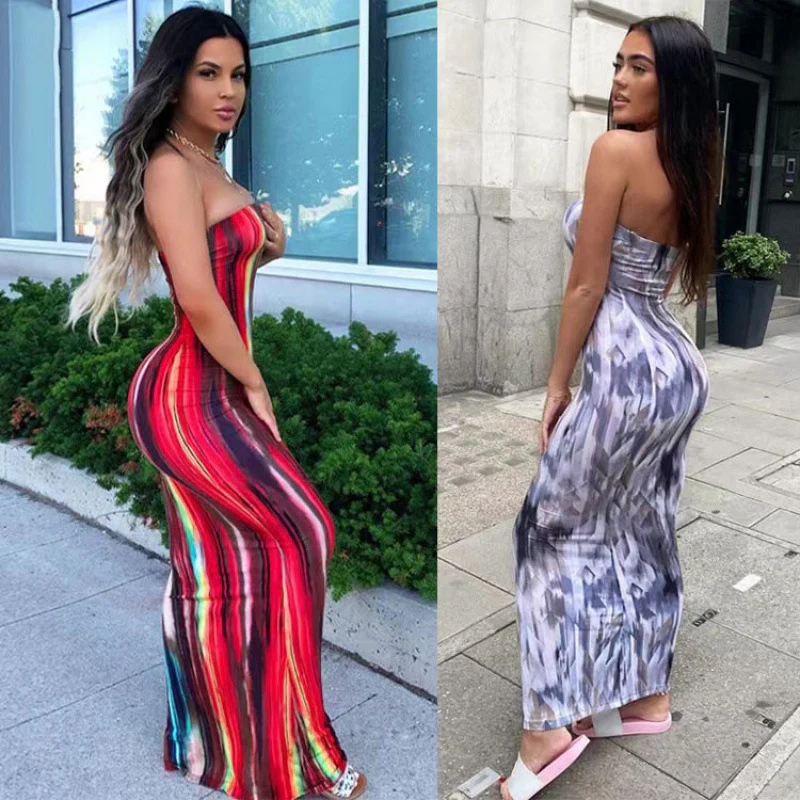 Damen Maxikleid mit modernem abstraktem Design und fließendem Schnitt R&B - Image 8
