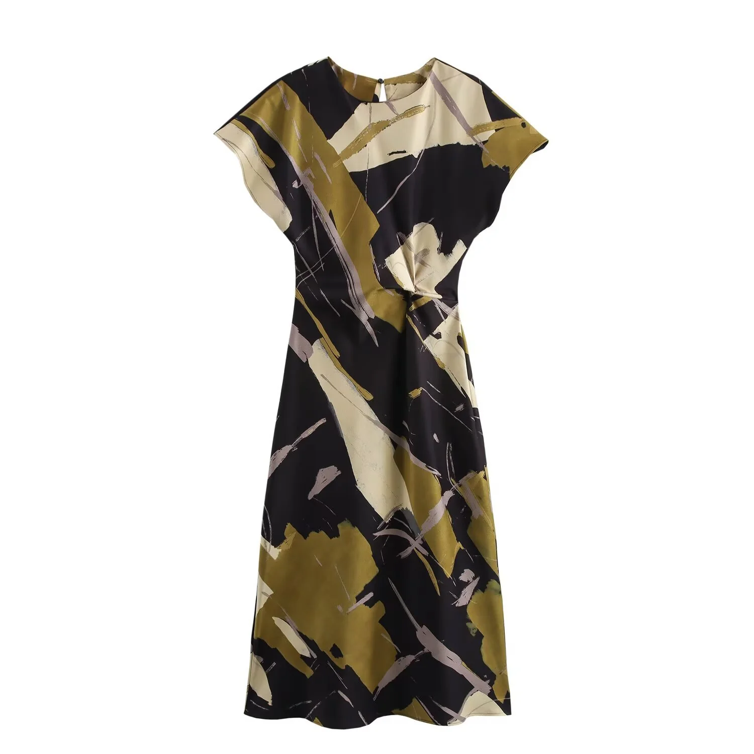Damen Maxikleid mit modernem geometrischen Muster und fließendem Schnitt R&B - Image 3