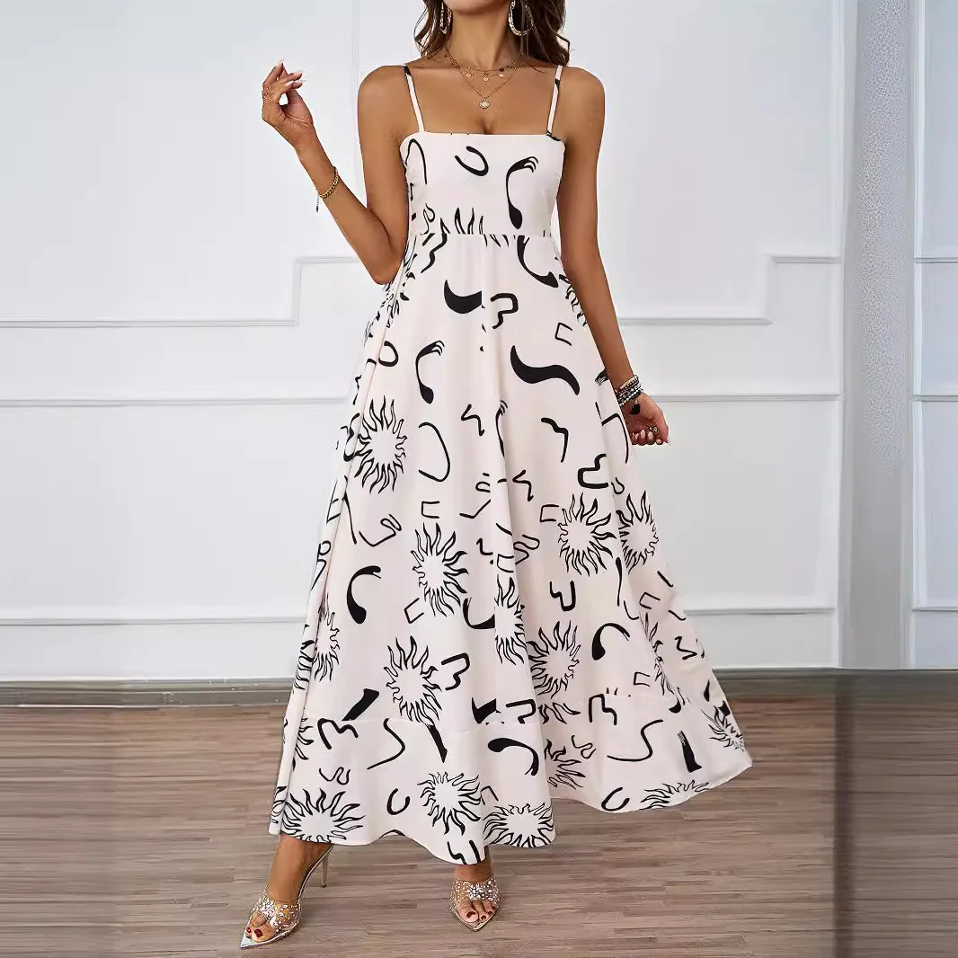 Damen Maxikleid mit modernem graphischem Druck und lockerer Passform R&B - Image 4