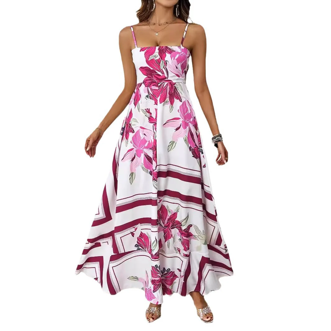 Damen Maxikleid mit modernem graphischem Druck und lockerer Passform R&B - Image 5