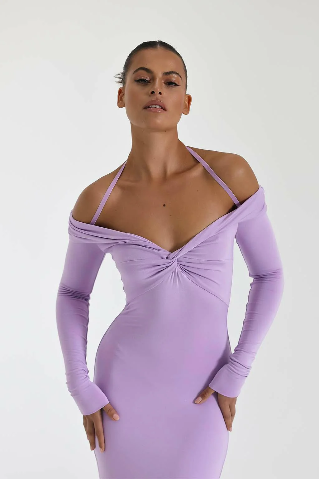 Damen Maxi-Kleid mit Off-Shoulder Design und elegantem Schlitz R&B - Image 8