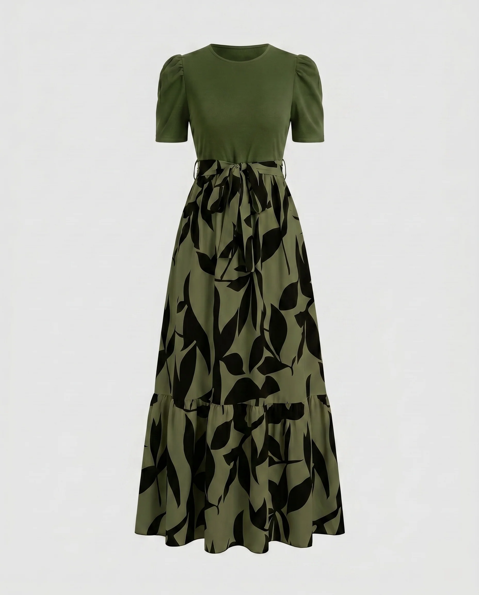 Damen Maxikleid mit raffiniertem Muster und elastischem Taillenzug R&B - Image 10