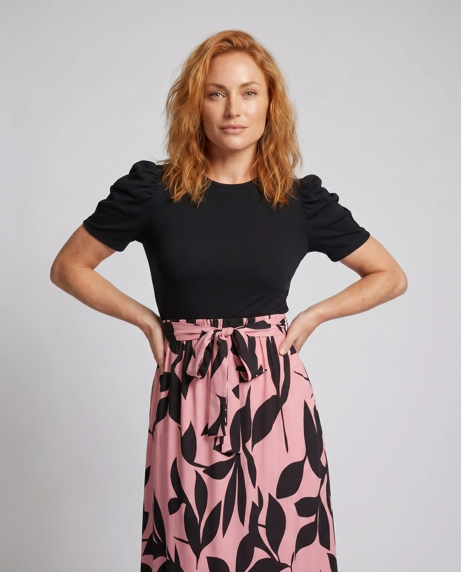 Damen Maxikleid mit raffiniertem Muster und elastischem Taillenzug R&B - Image 2