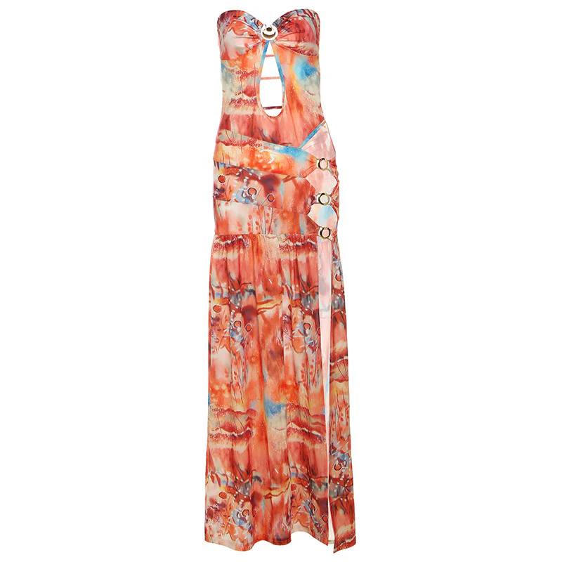Damen Maxikleid mit raffinierten Cut-Outs und eleganten Riemen R&B - Image 6
