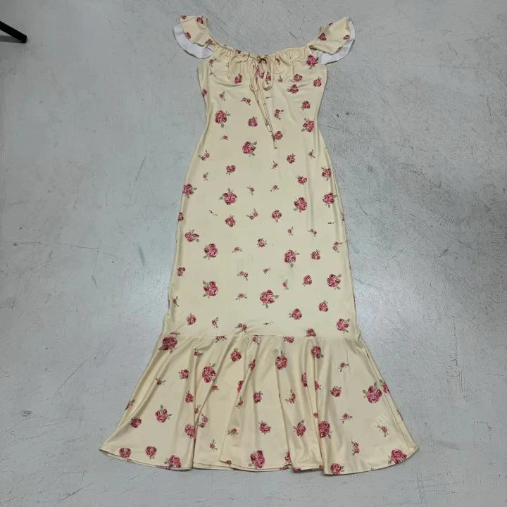 Damen Maxikleid mit Rüschensaum und floralem Muster R&B - Image 7