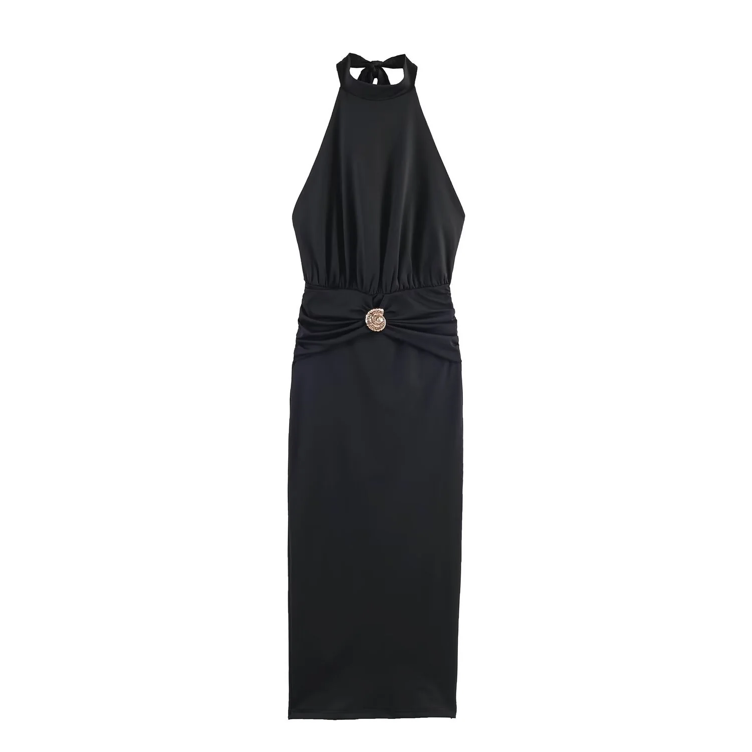 Damen Maxikleid mit schickem Halterneck und dekorativer Drapierung R&B - Image 3