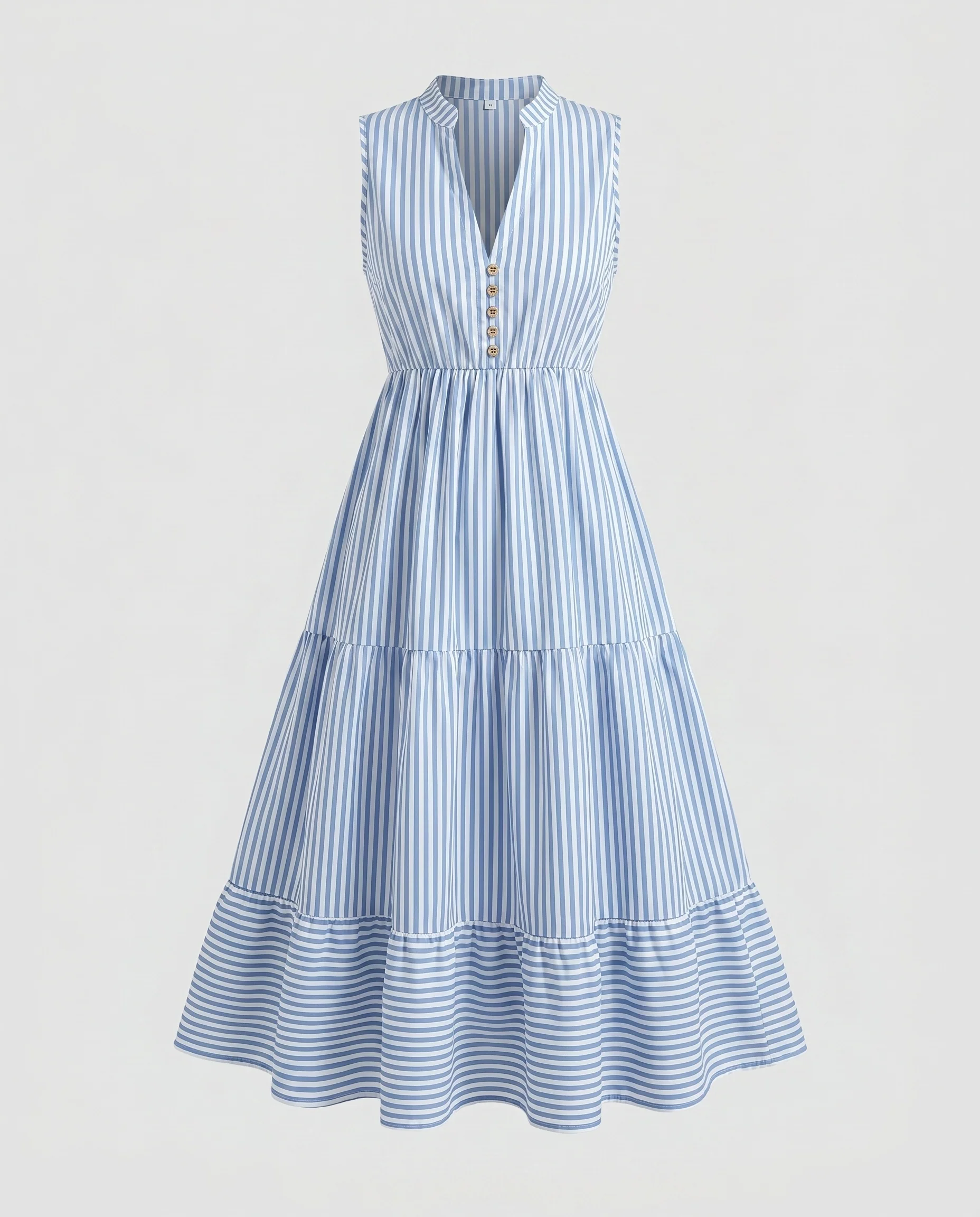 Damen Maxikleid mit schickem Kragen und tiefem V-Ausschnitt R&B - Image 5
