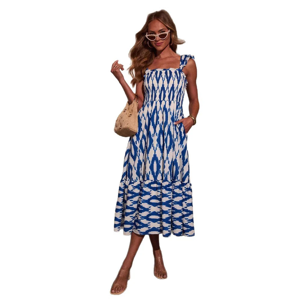 Damen Maxikleid mit schulterfreiem Design und elegantem Rüschensaum R&B - Image 5