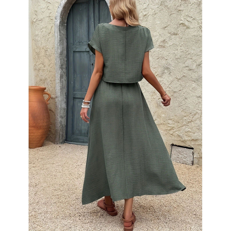 Damen Maxikleid mit tailliertem Oberteil und fließendem Rock R&B - Image 2