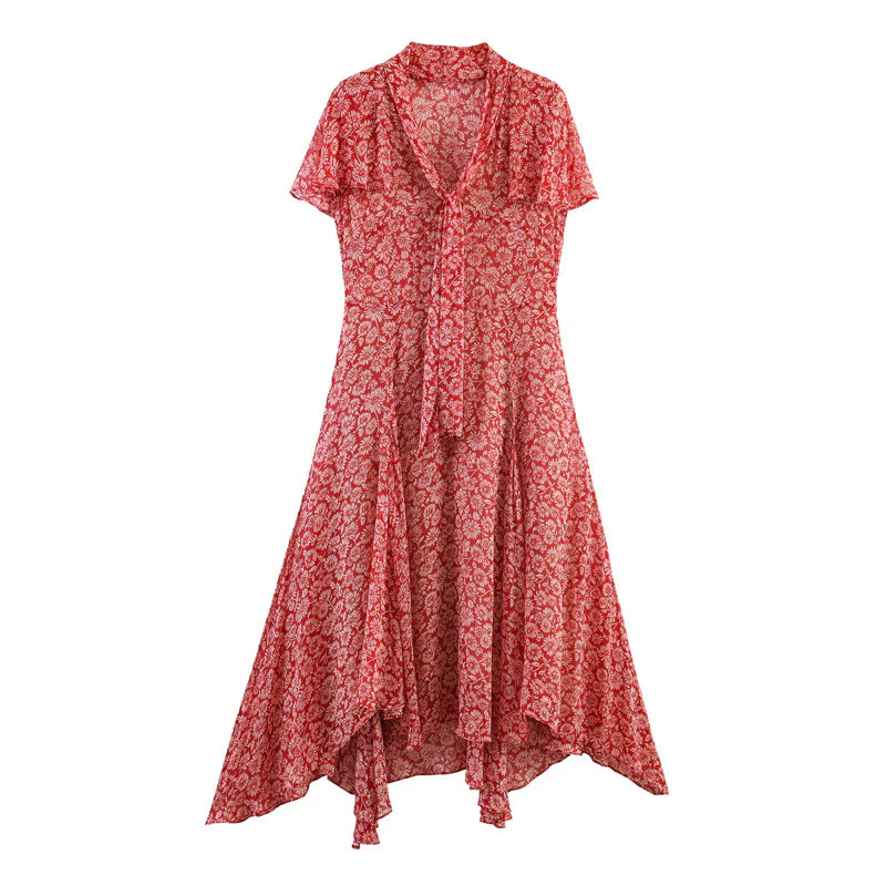 Damen Maxikleid mit verspieltem Blumenmuster und asymmetrischem Saum R&B - Image 6
