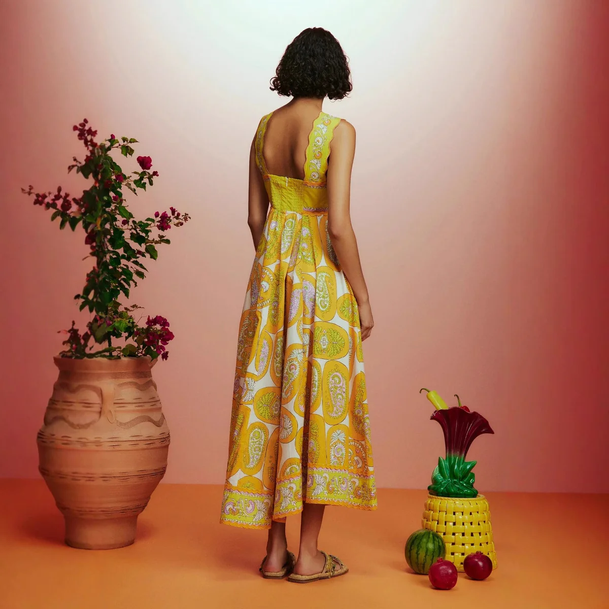 Damen Maxikleid mit verspieltem Paisley-Design und schmalem Taillengürtel R&B - Image 2