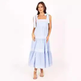 Damen Maxikleid mit verstellbaren Trägern und Rüschendetails R&B