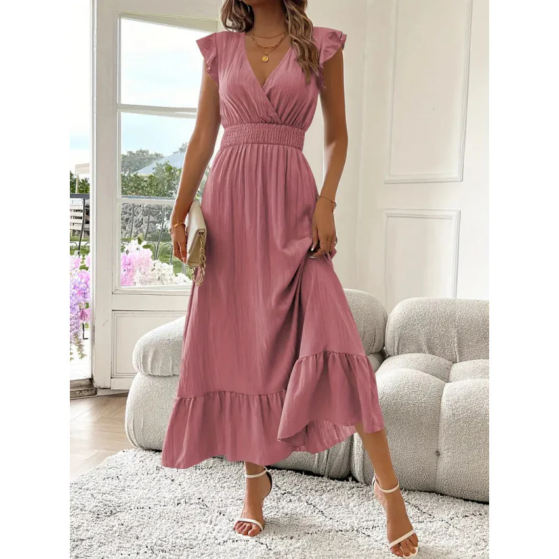 Damen Maxikleid mit voluminösen Rüschenärmel und elegantem Bund R&B - Image 12