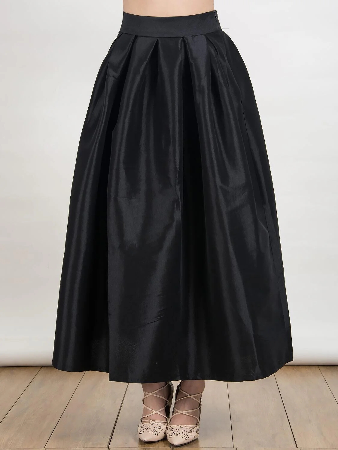 Damen Maxirock aus schimmerndem Satin mit weitem Schnitt R&B - Image 6