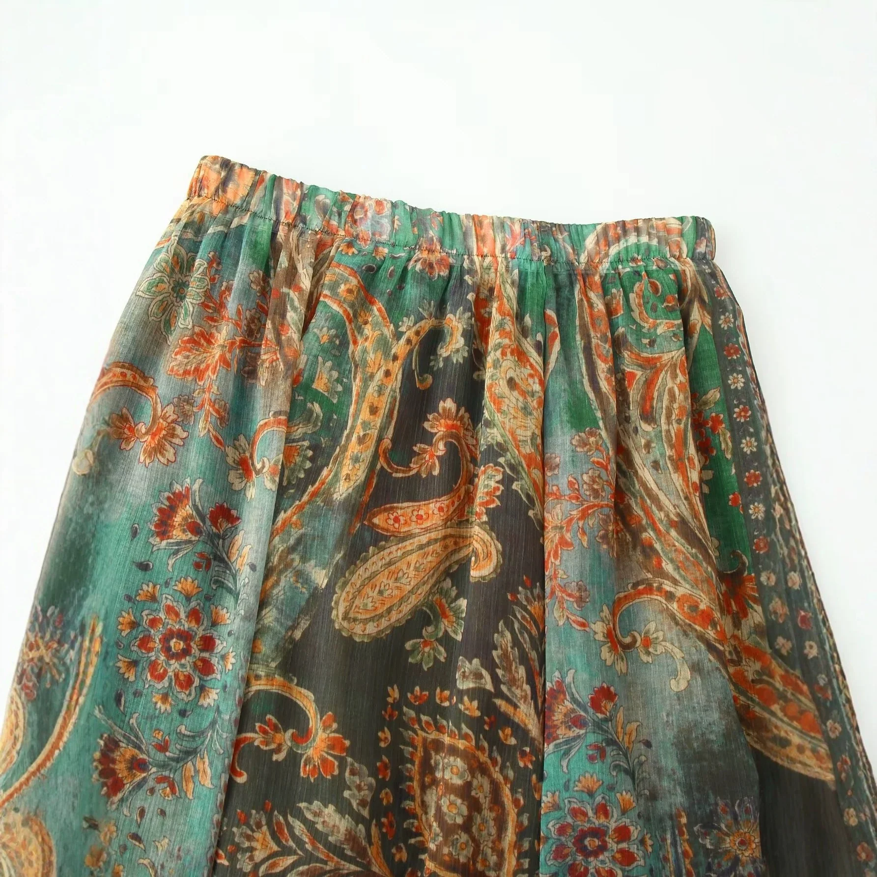 Damen Maxirock im eleganten Paisley-Muster mit elastischem Bund R&B - Image 3