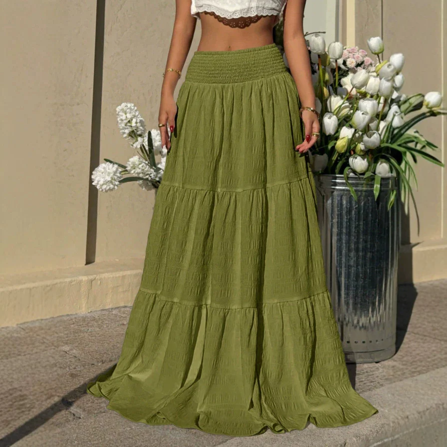 Damen Maxirock im lässigen Boho-Stil mit voluminösen Stufen R&B - Image 4