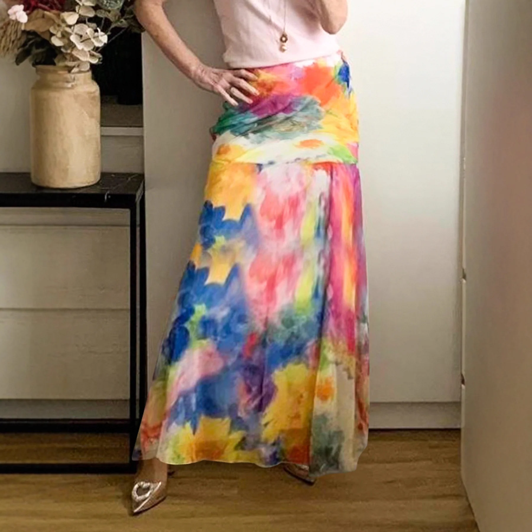 Damen Maxirock mit elegantem Blumenmuster und fließendem Schnitt R&B - Image 4