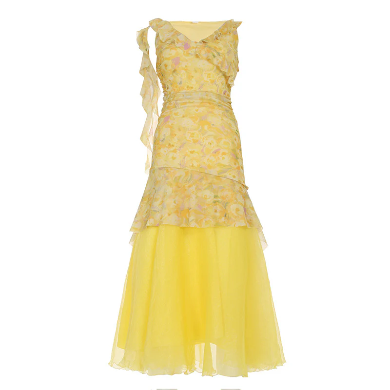 Damen Maxirock mit fließendem Schnitt und transparenten Rüschendetails R&B - Image 7