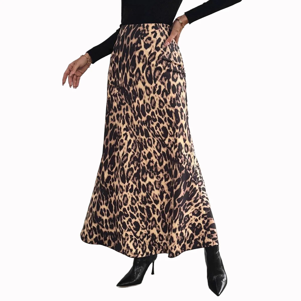 Damen Maxirock mit modischem Leopardenmuster R&B - Image 4