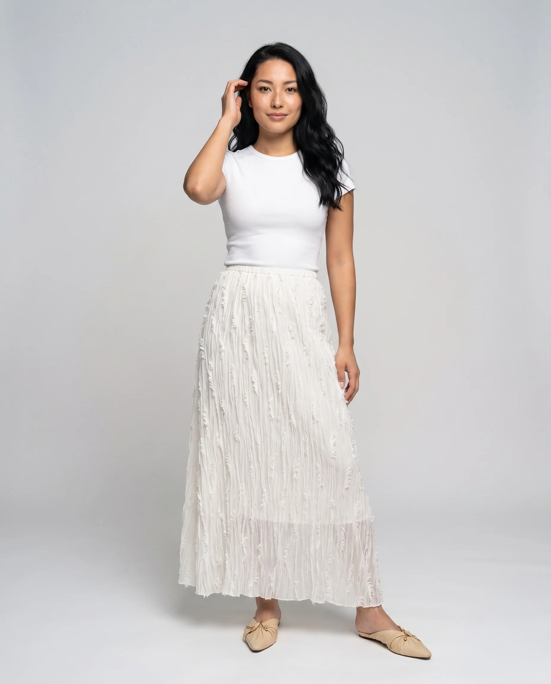 Damen Maxirock mit strukturiertem Material von R&B