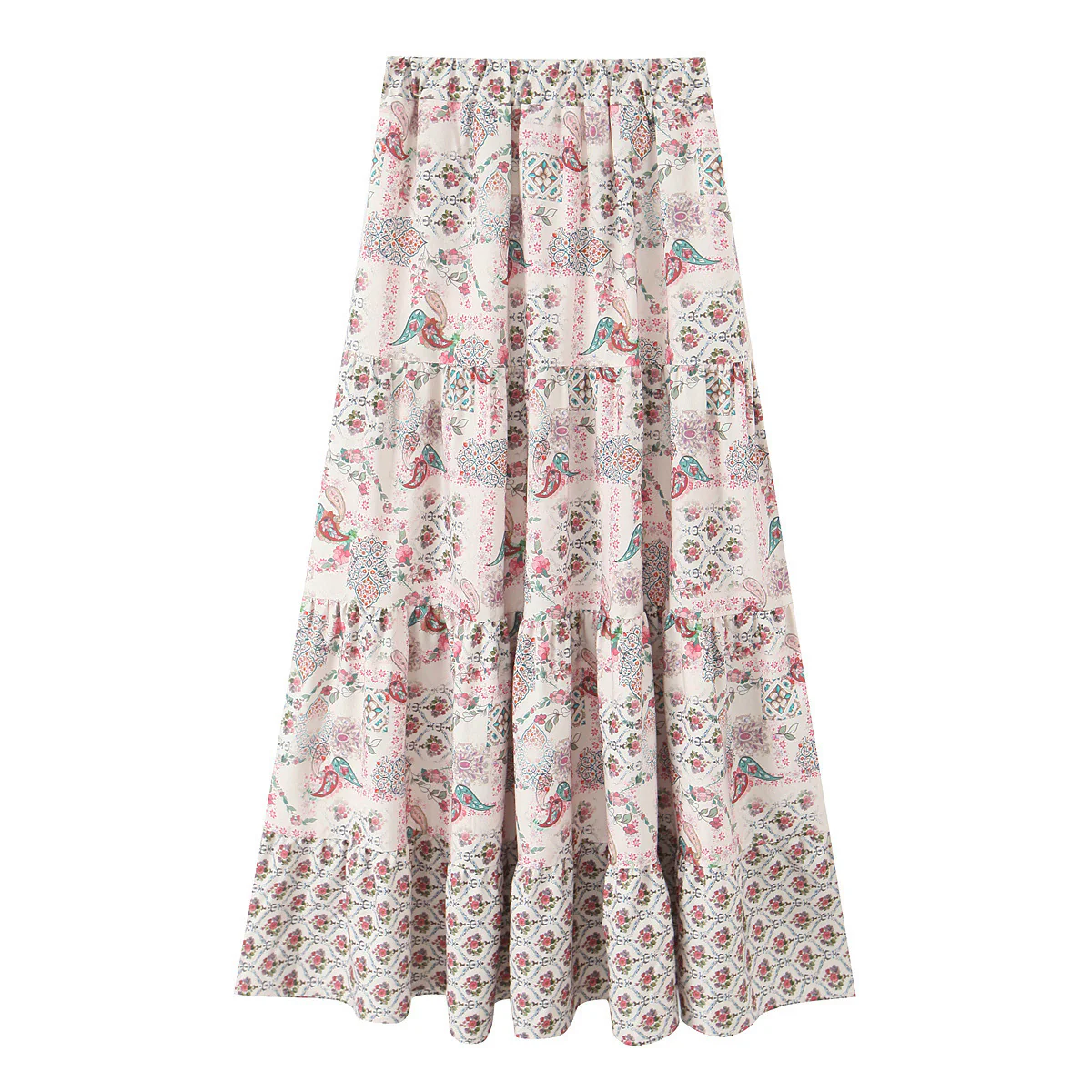 Damen Maxirock mit verspieltem Patchwork-Muster und voluminöser Silhouette R&B - Image 6