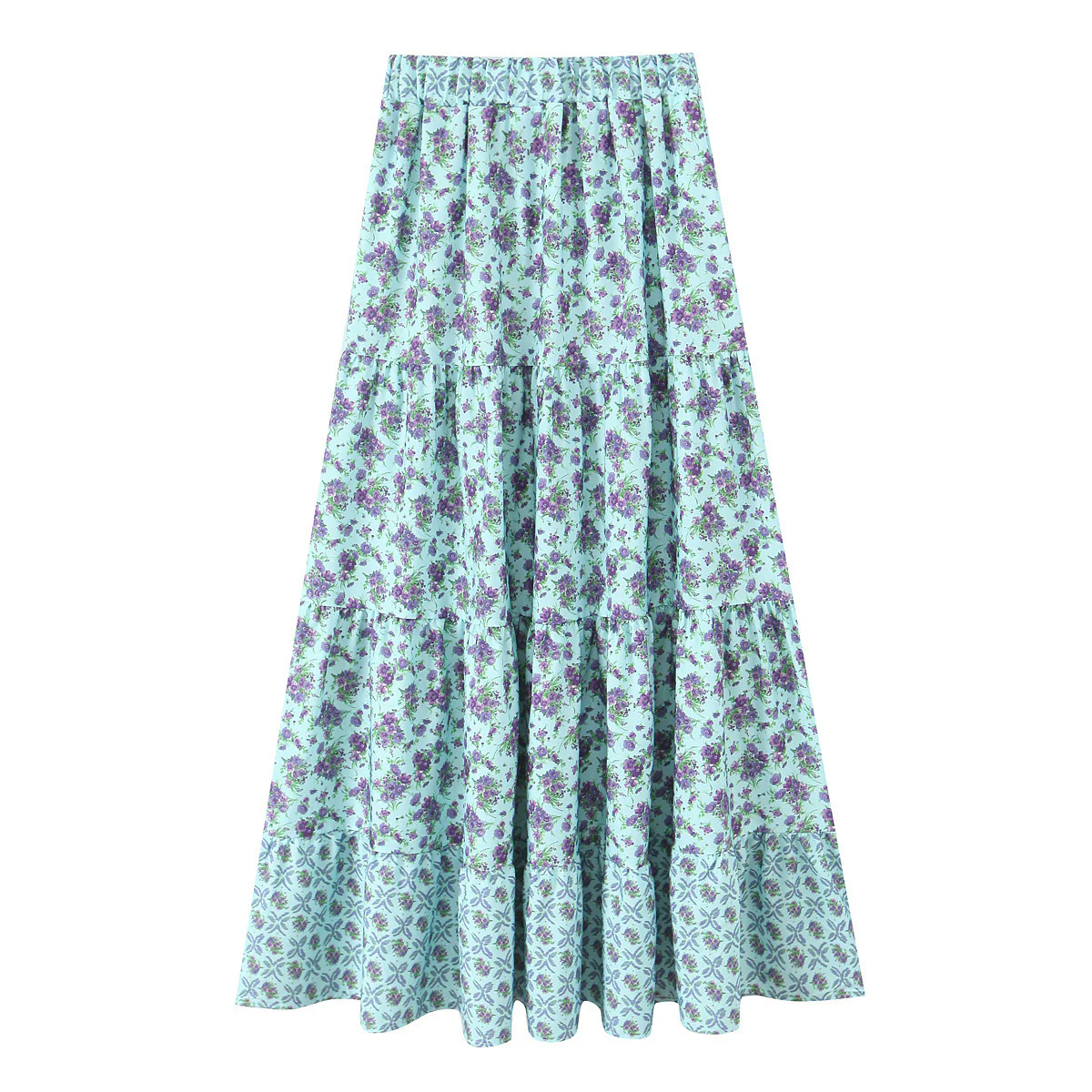 Damen Maxirock mit verspieltem Patchwork-Muster und voluminöser Silhouette R&B - Image 7