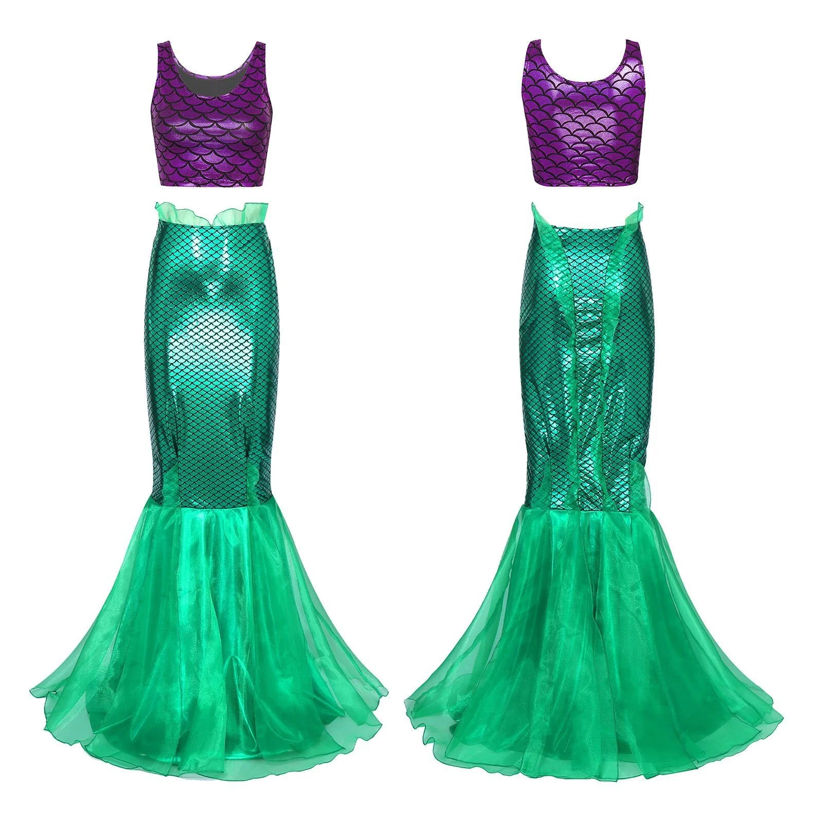 Damen Meerjungfrau-Kleid mit schimmerndem Oberteil und voluminösem Tüllrock R&B - Image 3