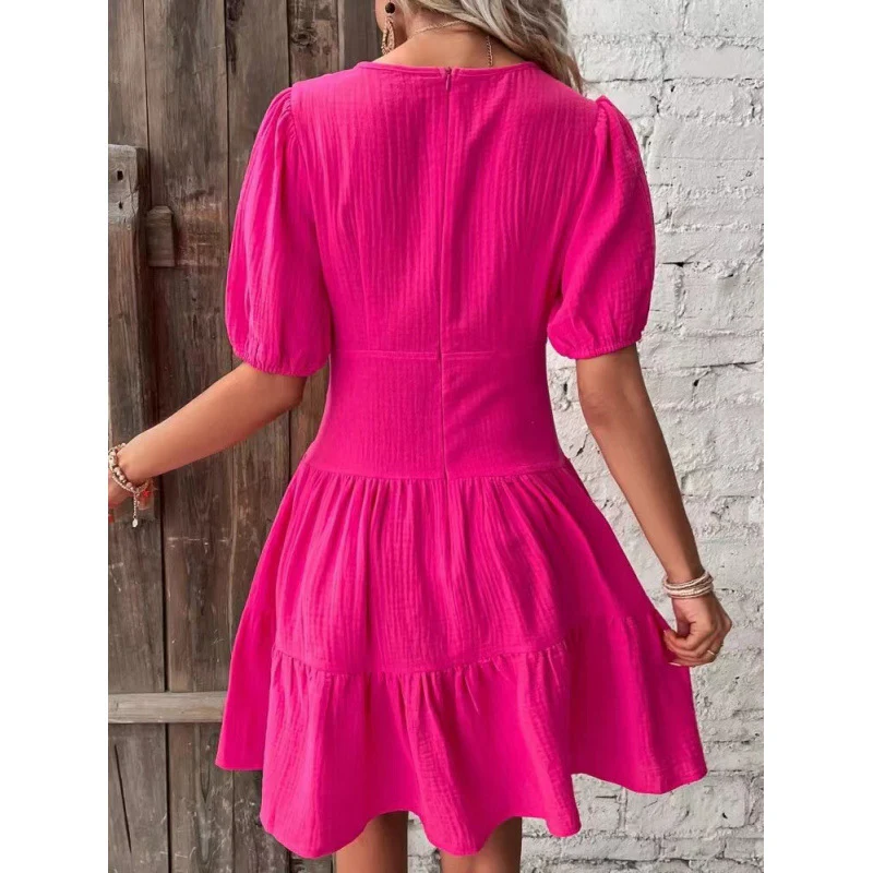 Damen Midi-Kleid mit Ballettärmeln und tiefem V-Ausschnitt R&B - Image 3