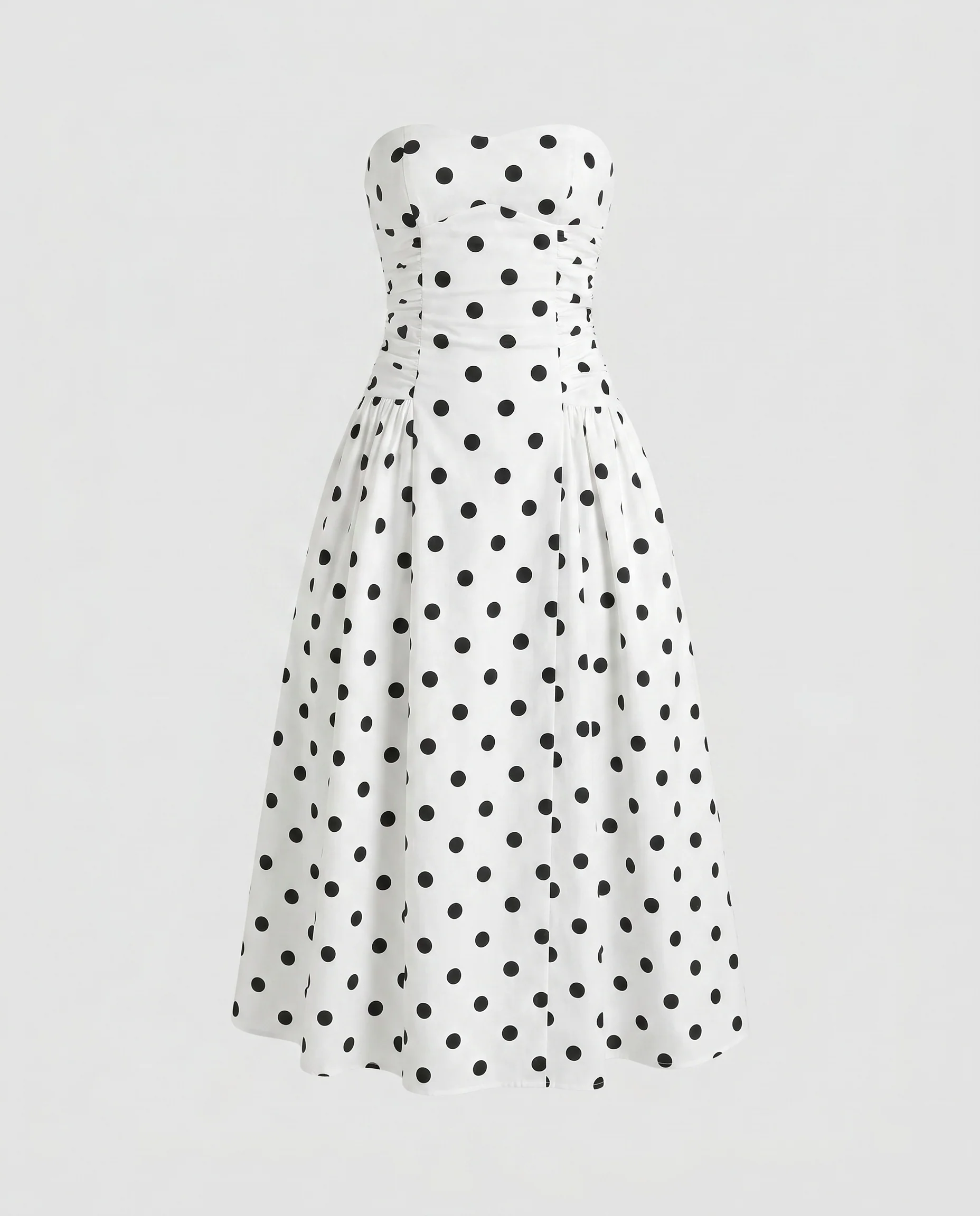 Damen Midikleid mit schulterfreiem Design und verspieltem Punktmuster R&B - Image 5