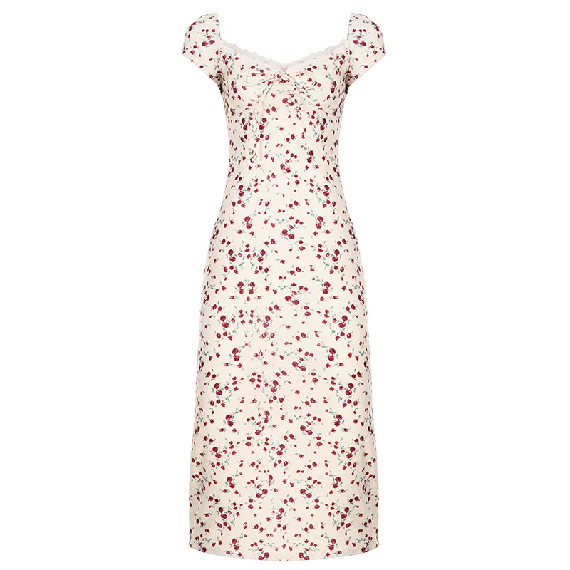 Damen Midikleid mit verspieltem Blumendruck und bindbaren Trägern R&B - Image 7