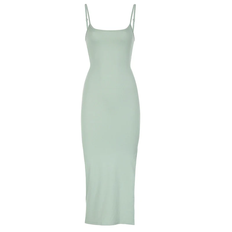 Damen Midikleid mit verstellbaren Spaghettiträgern und figurbetontem Schnitt R&B - Image 6