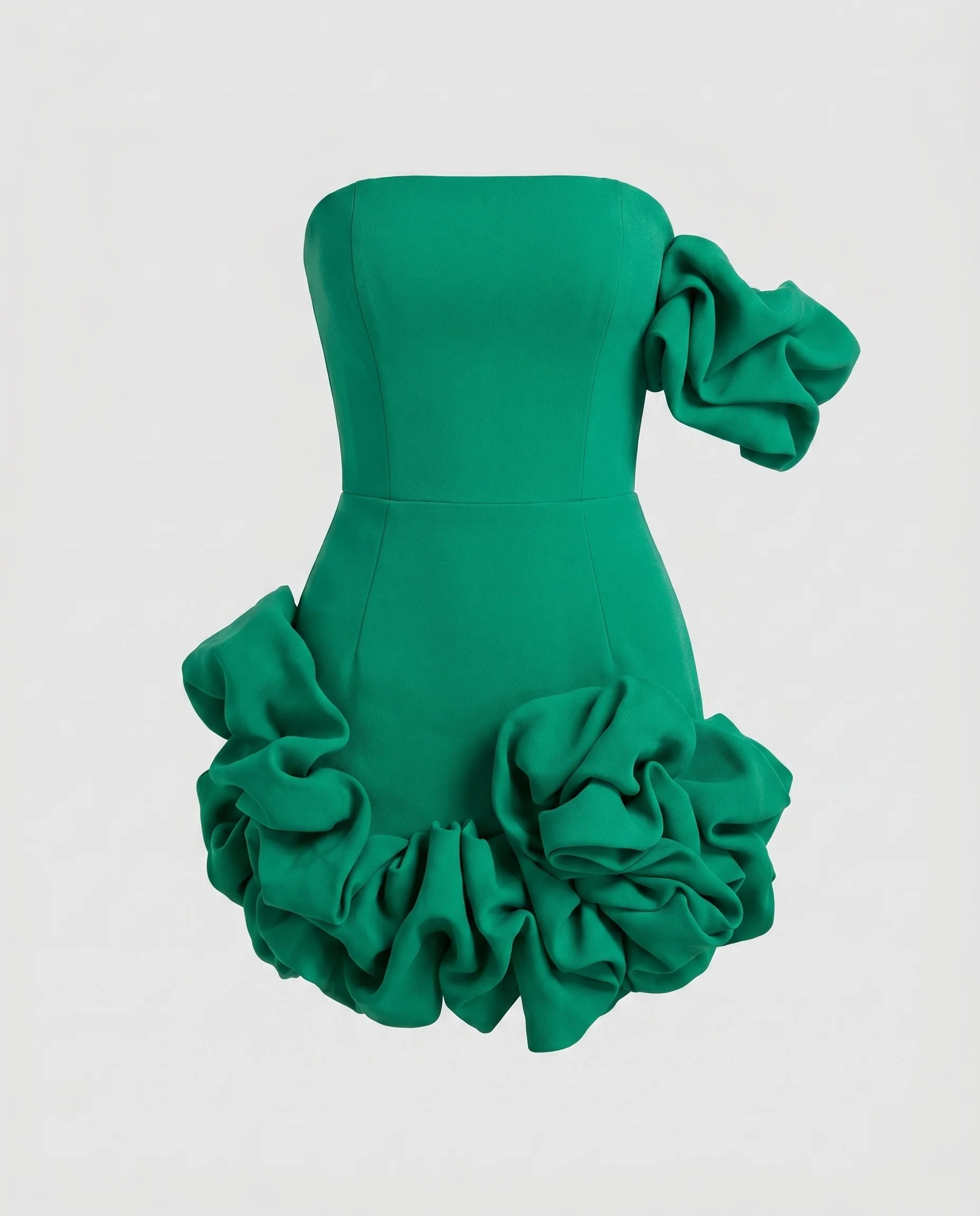 Damen Minikleid mit schwungvollem Rüschensaum und schulterfreiem Design R&B - Image 5