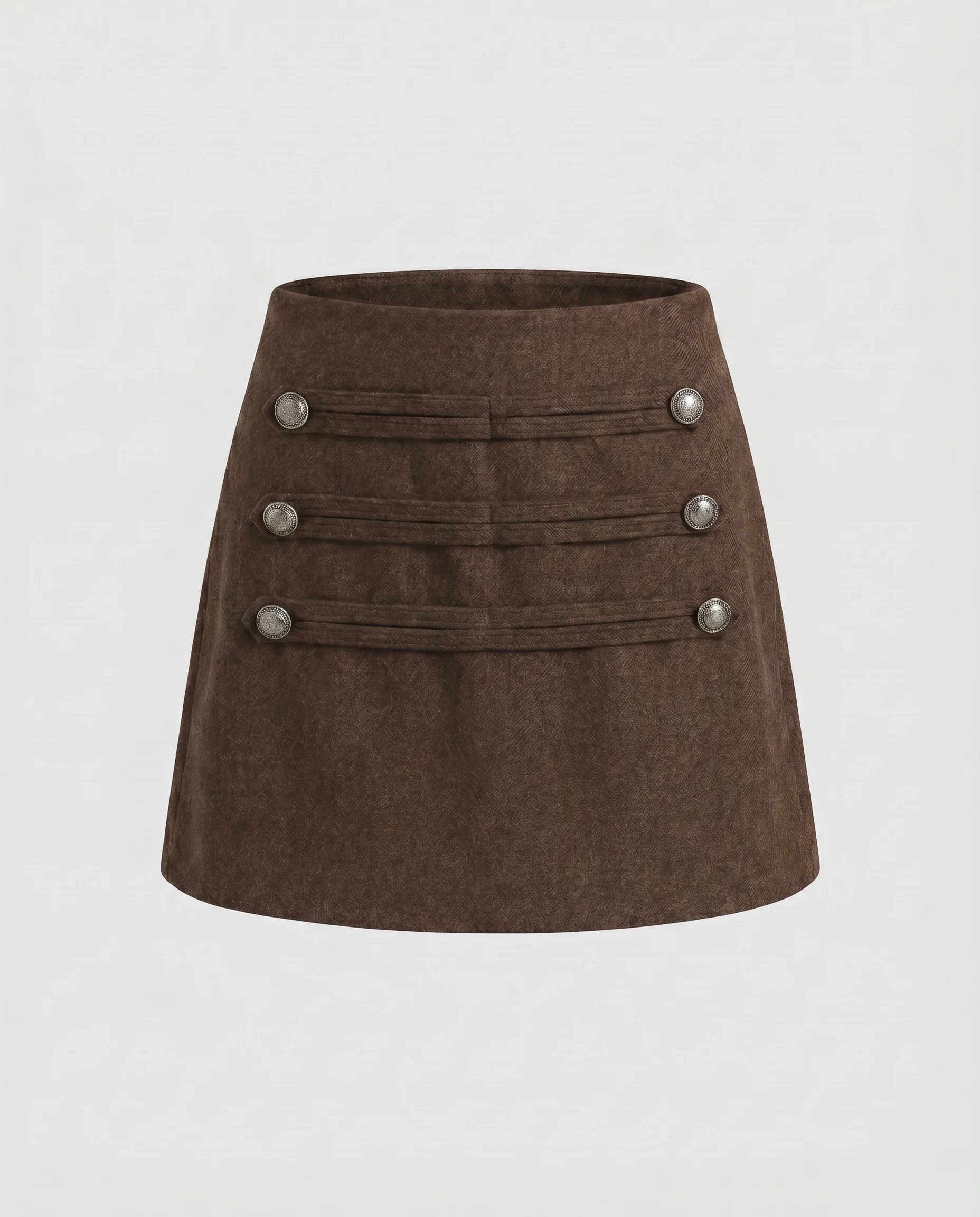 Damen Minirock mit dekorativen Knopfdetails und strukturiertem Stoff R&B - Image 6