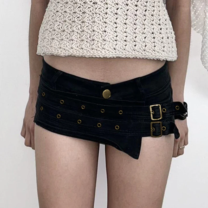 Damen Minirock mit einzigartigen Schnallen- und Ösen-Details Heidi-Mode - Image 6
