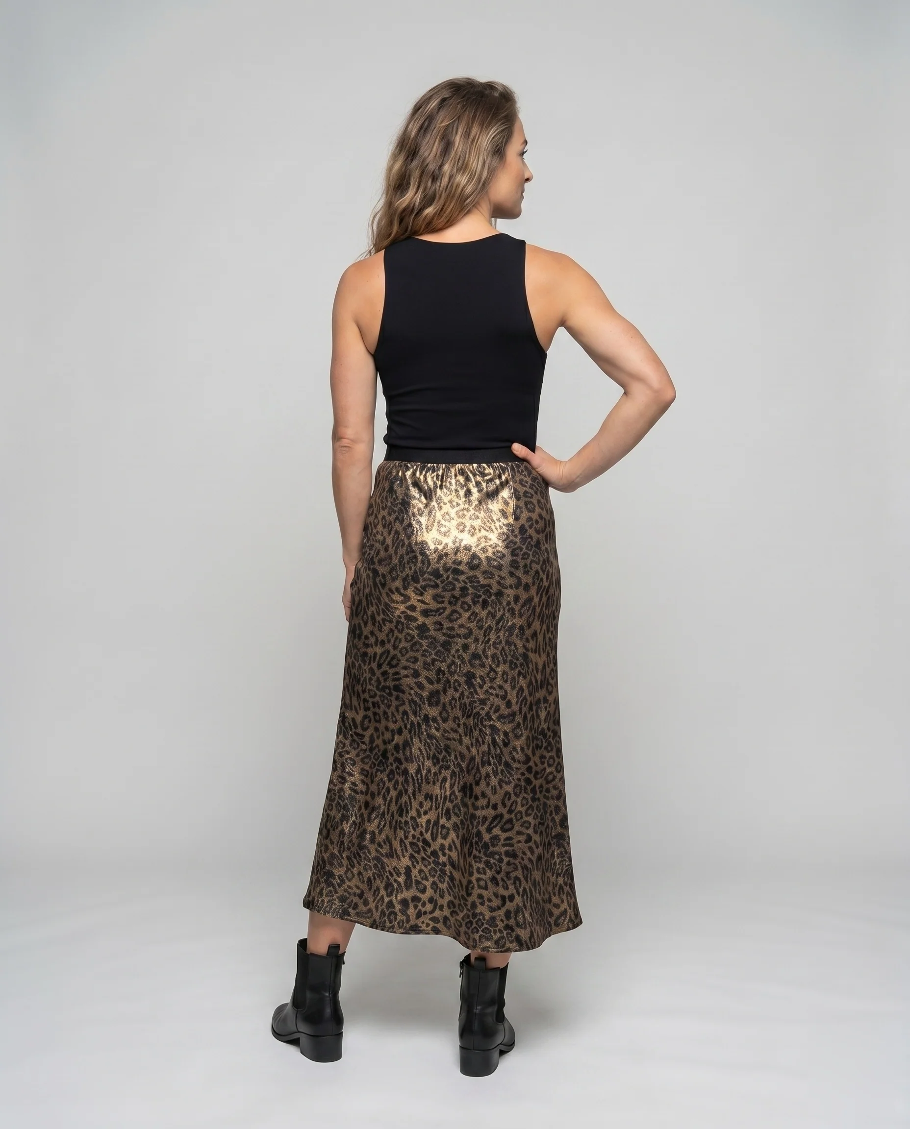 Damen Minirock mit elegantem Leopardenmuster und elastischem Bund R&B - Image 4